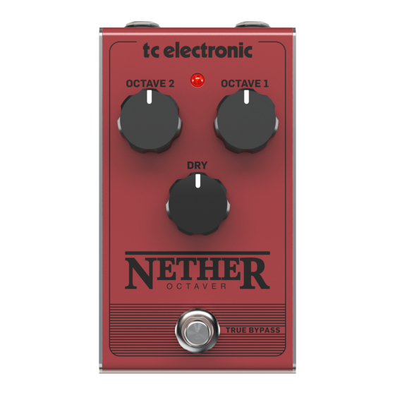 TC Electronic NETHER OCTAVER Guia De Inicio Rapido