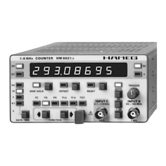 Hameg Instruments HM 8021-3 Manual De Instrucciones