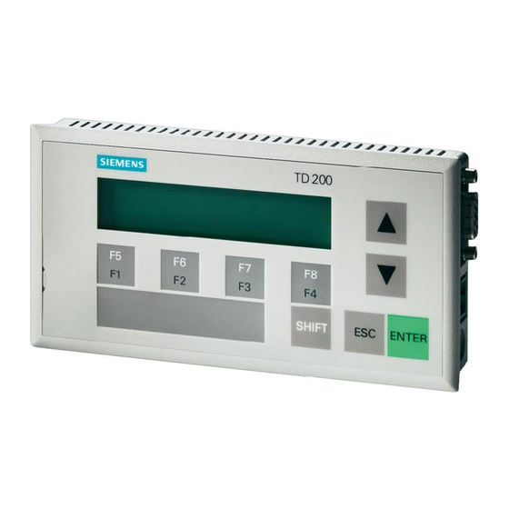 Siemens SIMATIC TD 200 Manual Del Usuario