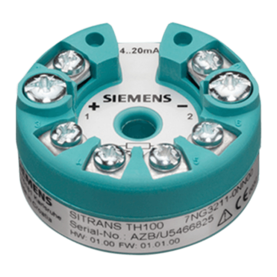 Siemens SITRANS TH100Slim Instrucciones De Servicio Resumidas
