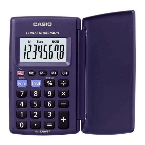 Casio HS-820VER Manual De Instrucciones