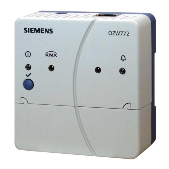 Siemens OZW772 Serie Manual Del Usuario