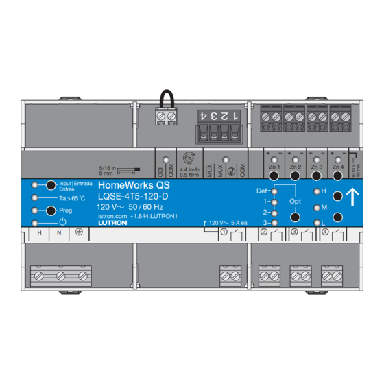 Lutron Homeworks QS LQSE-4T5-120-D Manuales