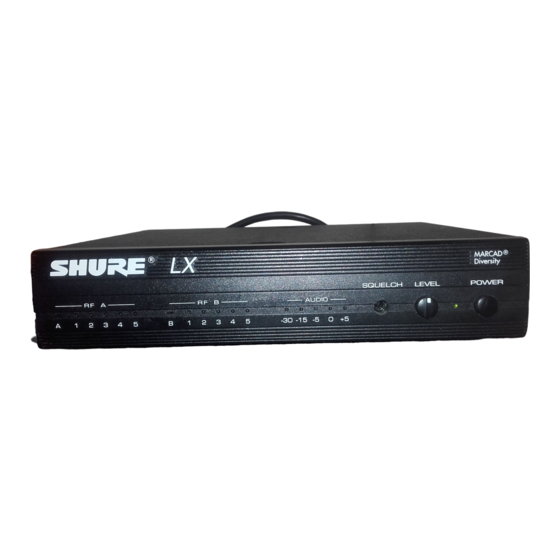 Shure LX Wireless System Guia Del Usuario