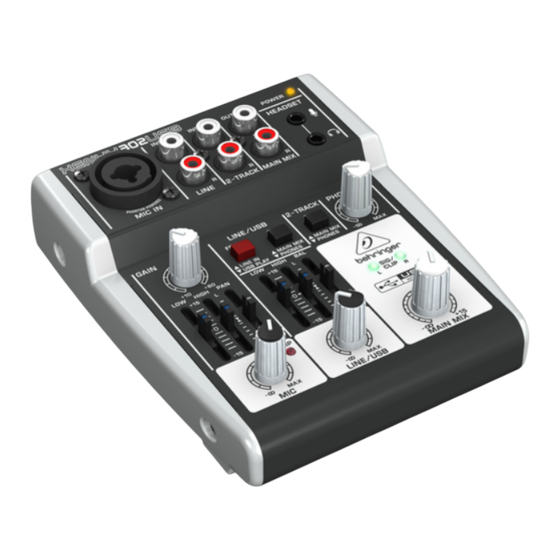 Behringer XENYX 302USB Guia De Inicio Rapido