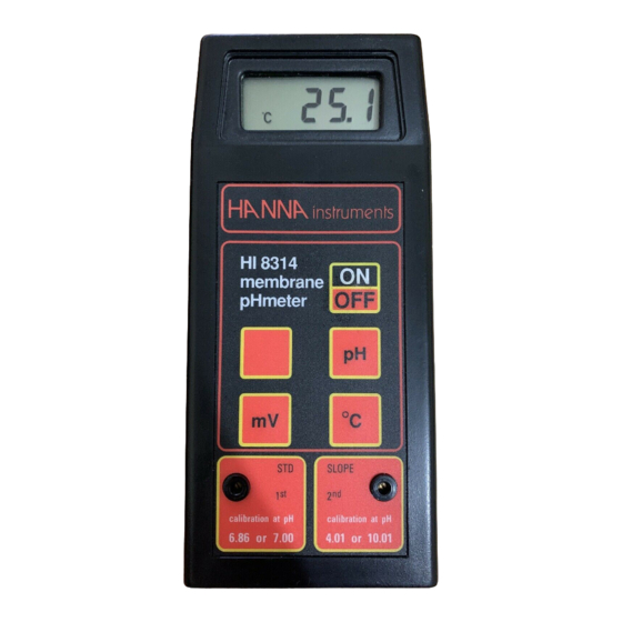 Hanna Instruments HI 8014 Manual De Instrucciones