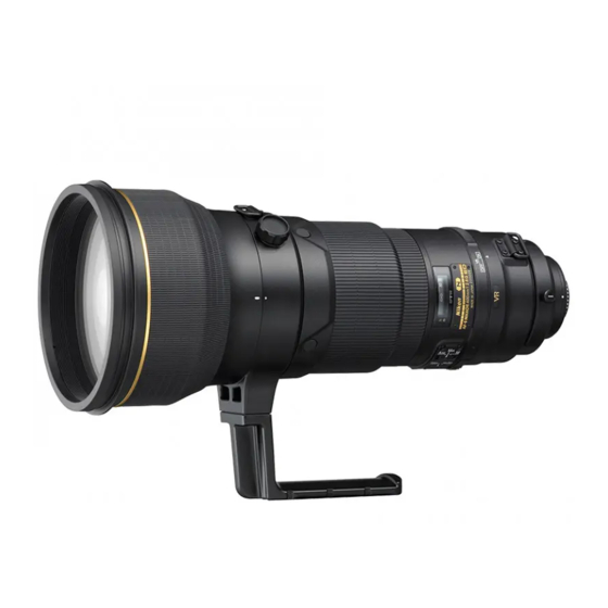 Nikon AF-S NIKKOR 400mm f/2.8G ED VR Manual Del Usuario