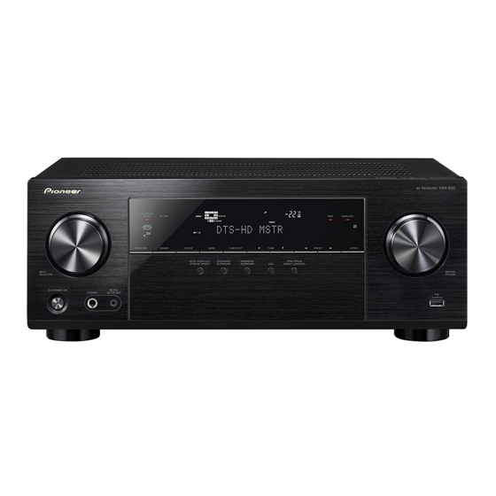 Pioneer VSX-830-k Manual De Instrucciones Y Operación