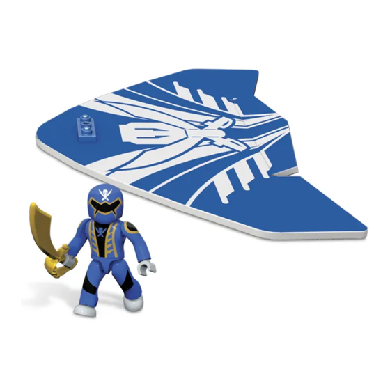 Mega Bloks SABAN'S Power Rangers Super Megaforce Blue Ranger Airglider Guia De Inicio Rapido