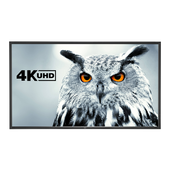 NEC MultiSync X841UHD-2 Manuales