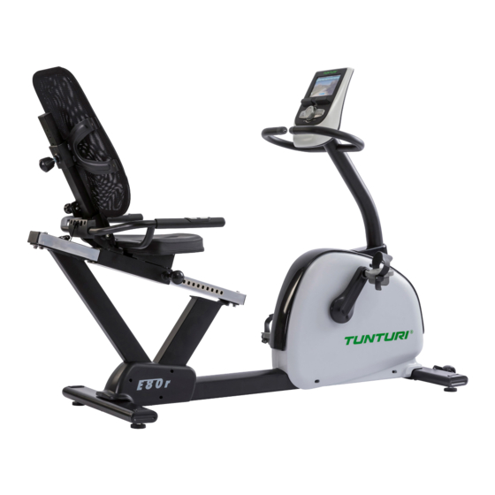 Tunturi E-80R Recumbent Bike Manual Del Usuario