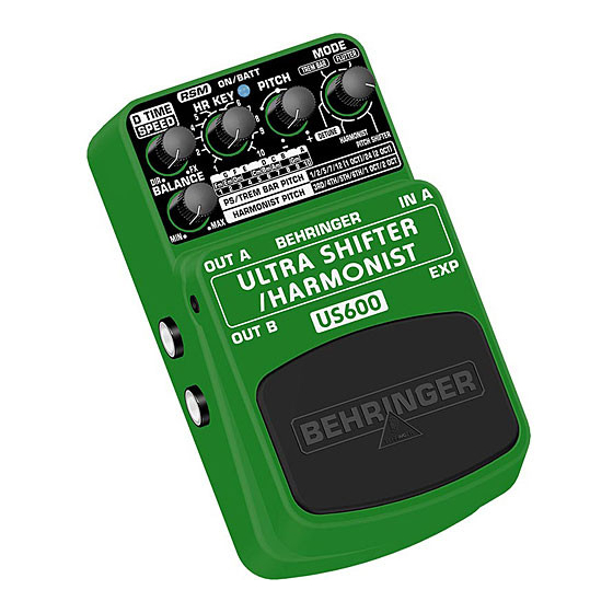 Behringer ULTRA SHIFTER/HARMONIST US600 Manual De Instrucciones