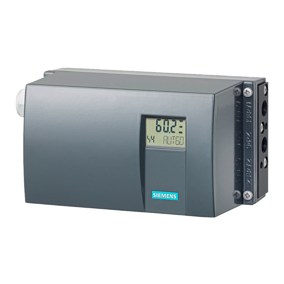 Siemens SIPART PS2 Instrucciones De Servicio Resumidas