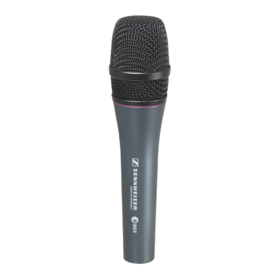 Sennheiser e 865 Instrucciones De Manejo