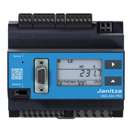 janitza UMG 604-PRO Manual De Instrucciones Y Datos Técnicos