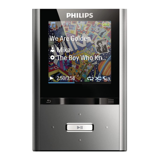 Philips GoGear SA2VBE08RA/02 Manuales