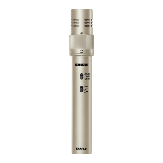 Shure KSM141 Guía De Usuario