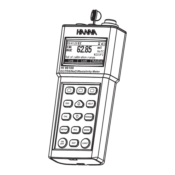 Hanna Instruments HI 98188 Manual Instrucción