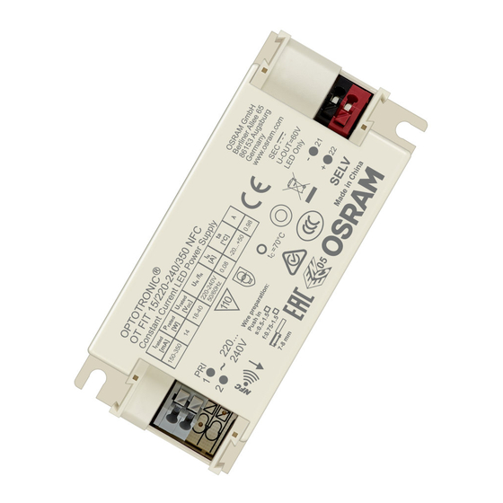 Osram OPTOTRONIC OT FIT 15/220-240/350 NFC Manual De Instrucciones