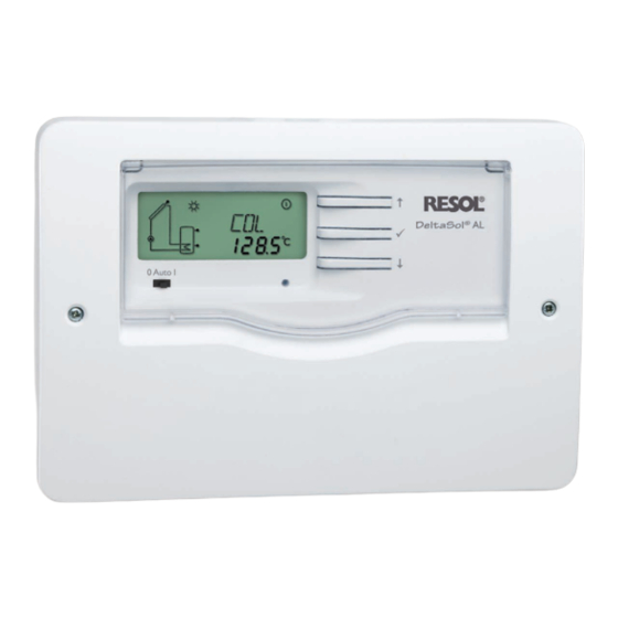 Resol DeltaSol AL Manual Para El Instalador Especializado