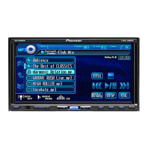 Pioneer AVH-P6850DVD Manual De Instalación