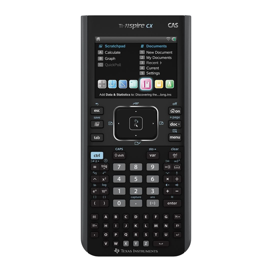 Texas Instruments TI-Nspire CAS Manuales