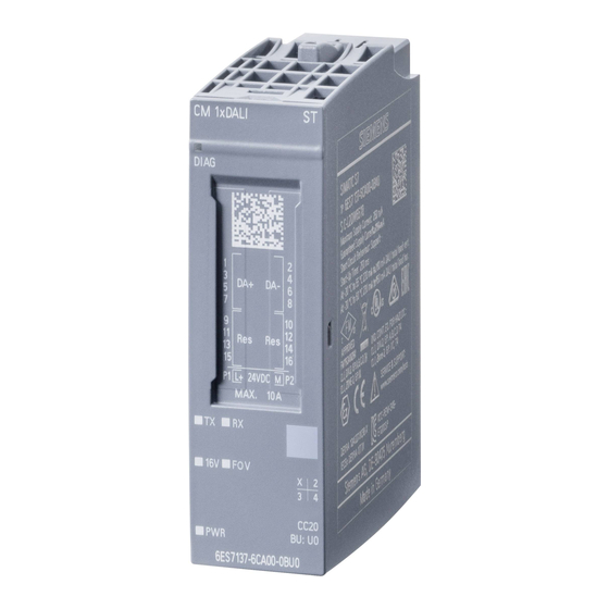 Siemens 6ES7137-6CA00-0BU0 Manual De Producto