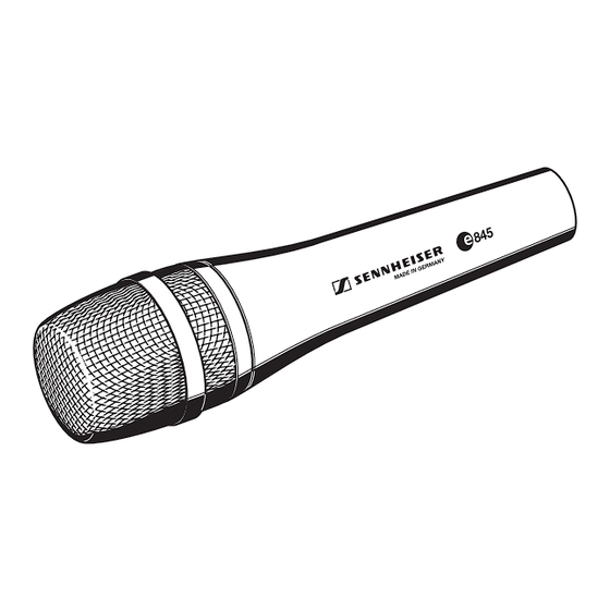 Sennheiser Evolution e845 Instrucciones Para El Uso