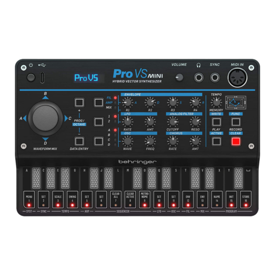 Behringer PRO VS MINI Guia De Inicio Rapido