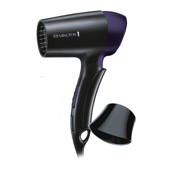 Remington style Travel Dryer 1400 Manual De Instrucciones