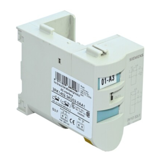 Siemens 3RK1402-3KG02-0AA1 Instructions De Service