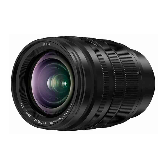 Panasonic Lumix H-X1025 Instrucciones De Funcionamiento