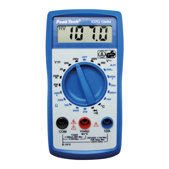 PeakTech 1070 Manual De Uso