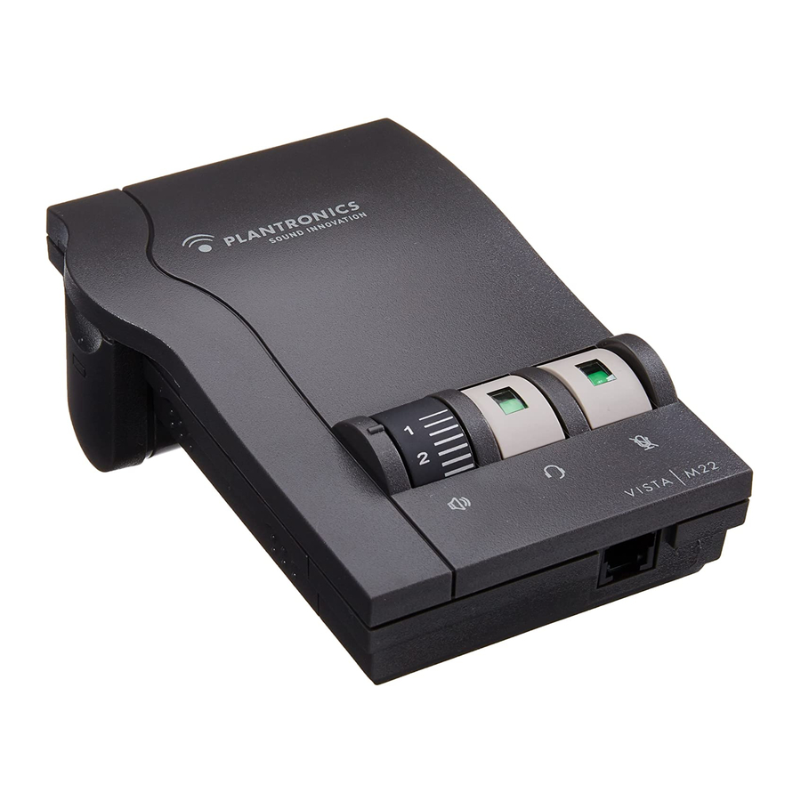 Plantronics Vista M22 User Guide