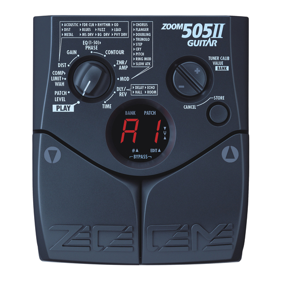 Zoom 505II Guitar Manual De Instrucciones