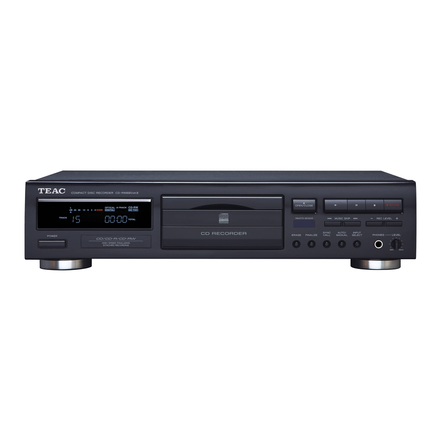 Teac CD-RW890 Manuales