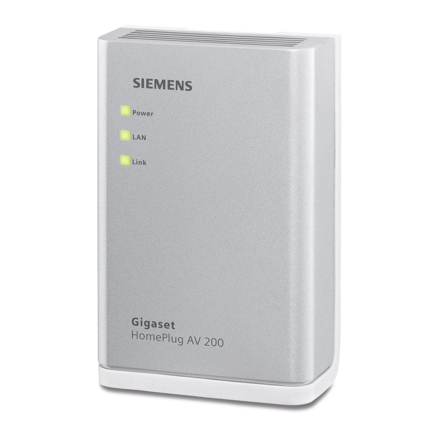 Siemens Gigaset HomePlug AV 200 Manual De Instrucciones