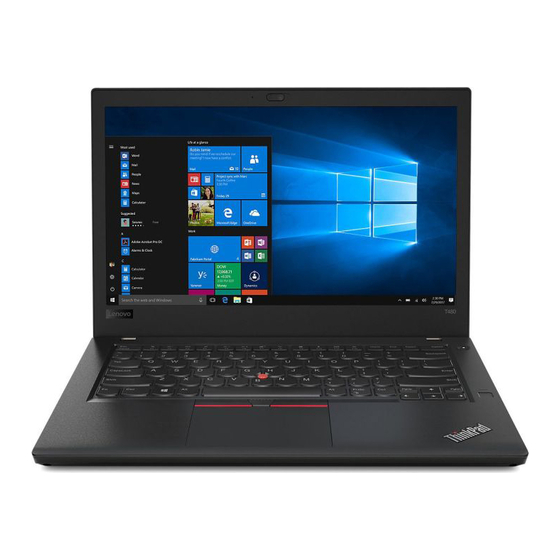 Lenovo ThinkPad T480 Guía De Configuración