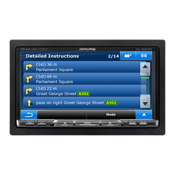 Alpine iXA-W407BT Manual De Instrucciones Para El Uso