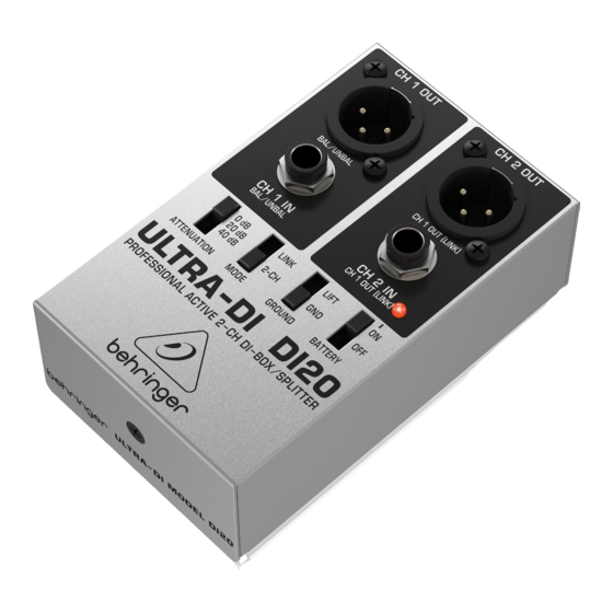 Behringer ULTRA-DI DI20 Manual Del Usuario