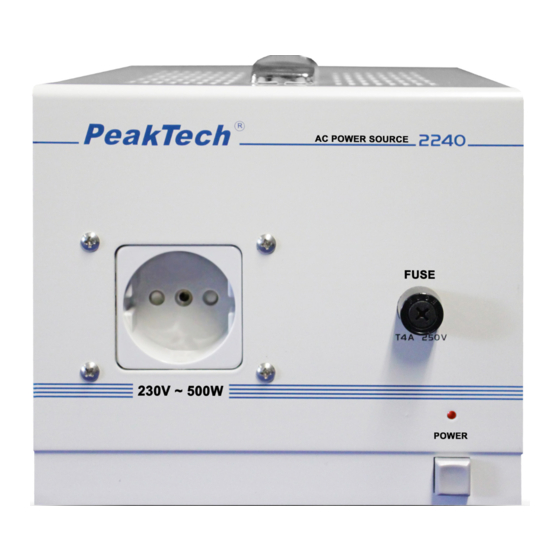 PeakTech 2240 Manual De Uso