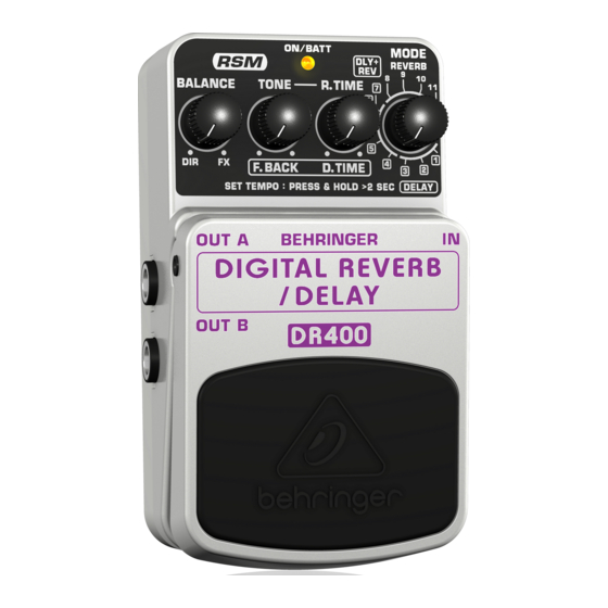 Behringer DR400 Manual De Instrucciones