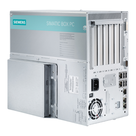 Siemens SIMATIC IPC827C Guía De Primeros Pasos