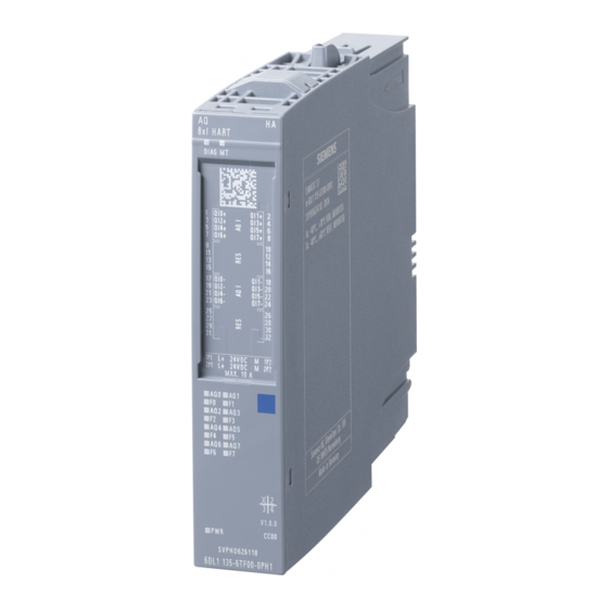 Siemens AQ 8xI HART HA Manual De Producto