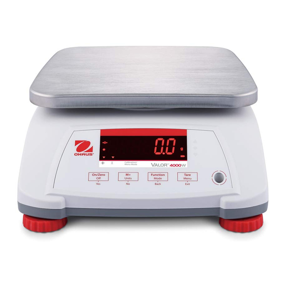 OHAUS Valor 4000W Serie Manual De Instrucciones