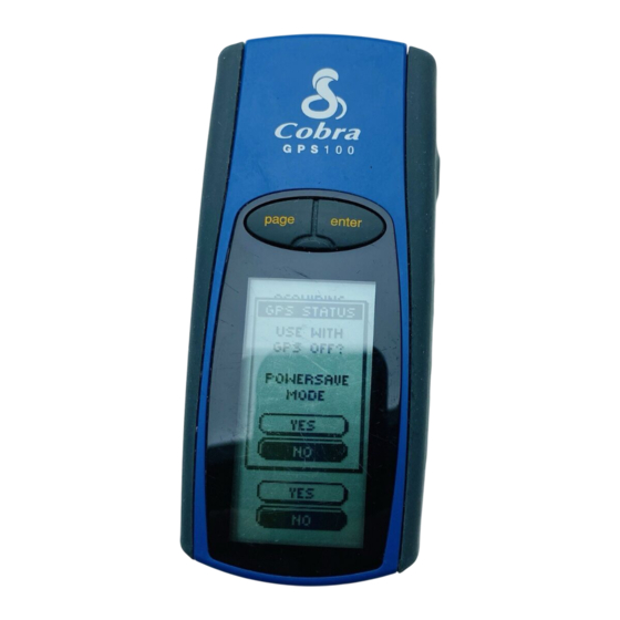 Cobra GPS 100 Guía Rápida