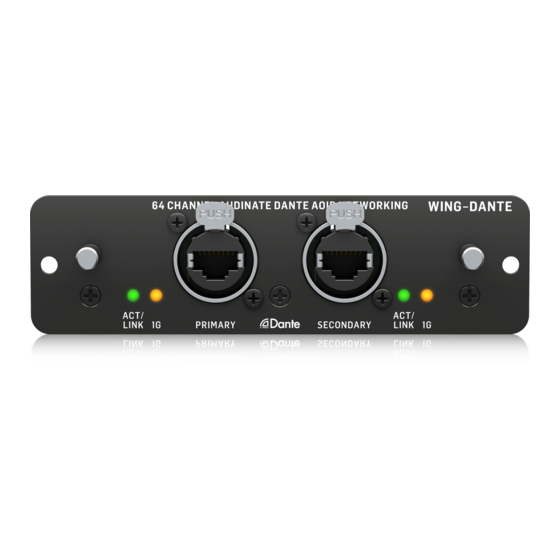 Behringer WING-DANTE Manuales