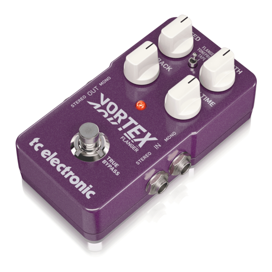 TC Electronic VORTEX FLANGER Guia De Inicio Rapido