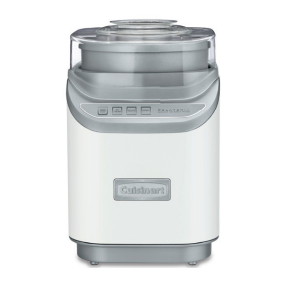 Cuisinart Gelateria ICE-60W Serie Manual De Instrucciones & Libro De Recetas