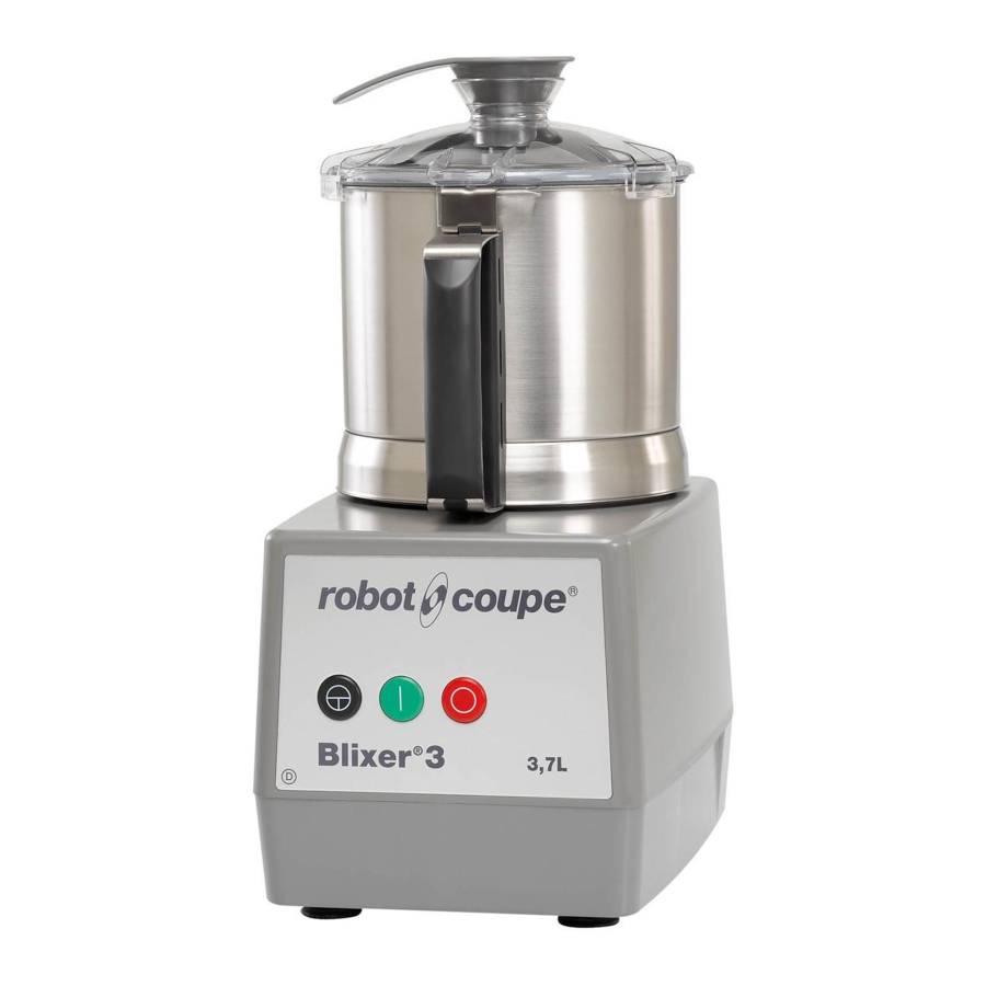 Robot Coupe Blixer 3 D Serie Manual De Instrucciones